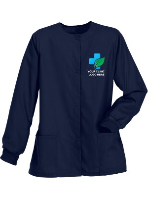 Women's Full Sleeves Jacket Scrub Top