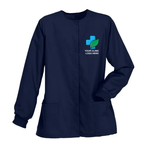 Women's Full Sleeves Jacket Scrub Top