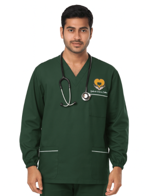 Long Sleeve Three Pockets Unisex Scrub Top