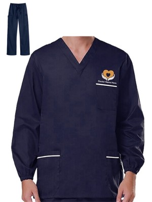 Long Sleeve Three Pockets Unisex Scrub Suit