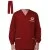 Long Sleeve Three Pockets Unisex Scrub Suit Red