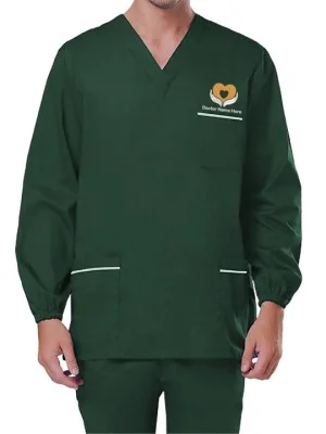 Long Sleeve Three Pockets Unisex Scrub Top