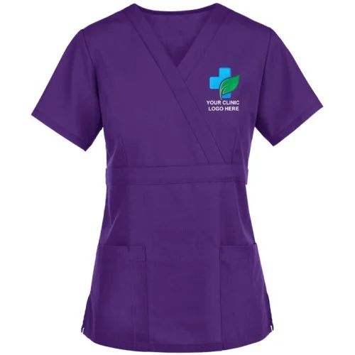 Women's Mock Wrap Scrub Top