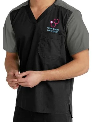 Professional Dual Color Men's Scrub Top Professional Dual Color Men's Scrub Top