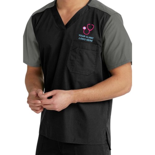 Professional Dual Color Men's Scrub Top