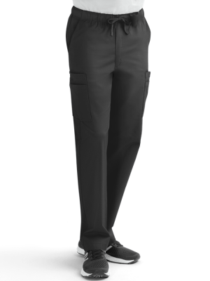 Elastic Waist Scrub Pants With Functional Drawstring