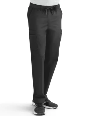 Elastic Waist Scrub Pants With Functional Drawstring