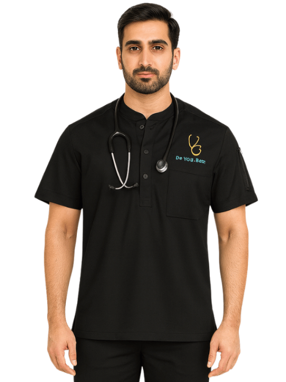 Men's Three Button Scrub Tops