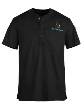 Men's Three Button Scrub Tops