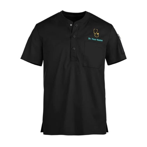 Men's Three Button Scrub Tops