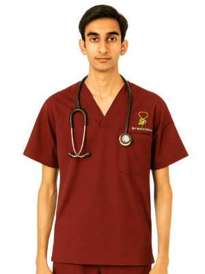 Men's V-Neck Three Pockets Scrub Top