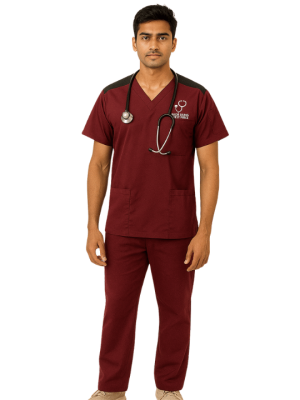 ModernFit Men's Two-Tone Scrub Suit