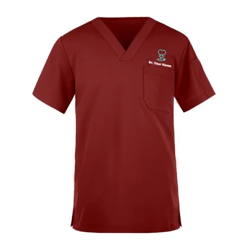 Men's V-Neck Three Pockets Scrub Top