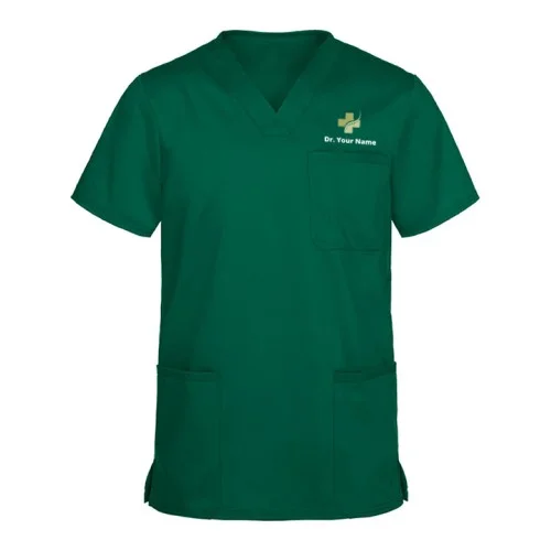 Personalized Designer Utility Three Pockets Scrub Top