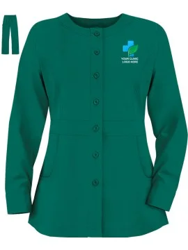Women's Full Sleeves Button Front Scrub Suit