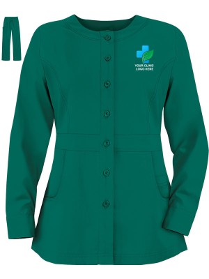 Women's Full Sleeves Button Front Scrub Suit