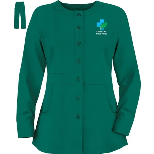 Women's Full Sleeves Button Front Scrub Suit