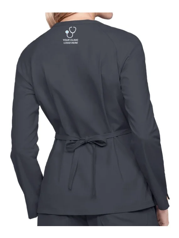 Women's Full Sleeves Mock Wrap Scrub Suit