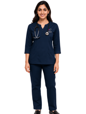 Women's Full Sleeves 3 Button Closure Scrub Suit Women's Full Sleeves 3 Button Closure Scrub Suit