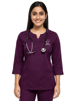 Women's Full Sleeves 3 Button Closure Scrub Top Women's Full Sleeves 3 Button Closure Scrub Top