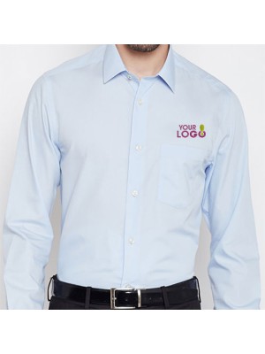 Luxe Sky Blue Personalized Workwear Shirt 
