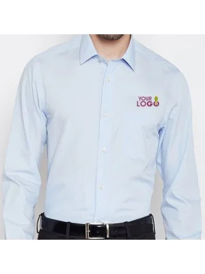 Luxe Sky Blue Personalized Workwear Shirt Luxe Sky Blue Personalized Workwear Shirt