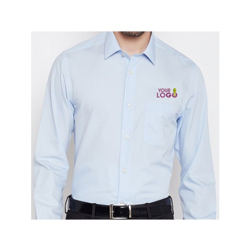 Luxe Sky Blue Personalized Workwear Shirt 