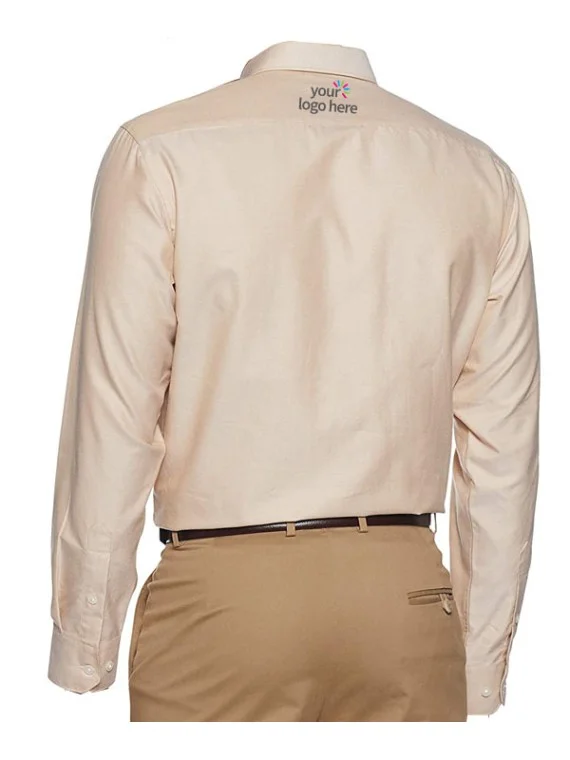 Men's Economy Long Sleeve Office Shirt Beige