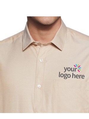 Men's Economy Long Sleeve Office Shirt Beige