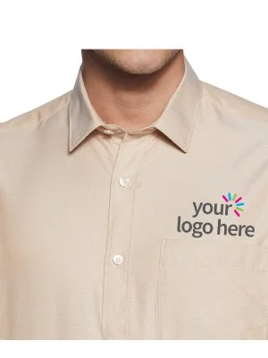 Men's Economy Long Sleeve Office Shirt Beige