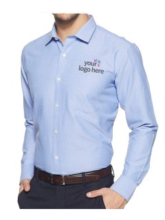 Men's Economy Long Sleeve Office Shirt Hawkes Blue