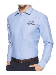 Men's Economy Long Sleeve Office Shirt Hawkes Blue
