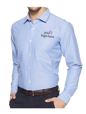 Men's Economy Long Sleeve Office Shirt Hawkes Blue