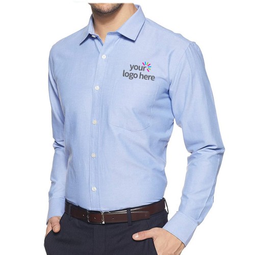 Men's Economy Long Sleeve Office Shirt Hawkes Blue