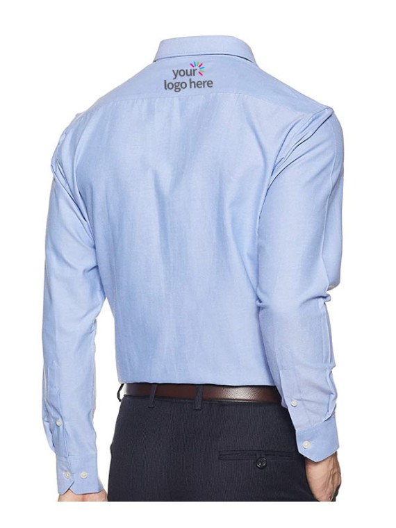 Men's Economy Long Sleeve Office Shirt Hawkes Blue