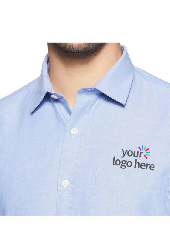 Men's Economy Long Sleeve Office Shirt Hawkes Blue