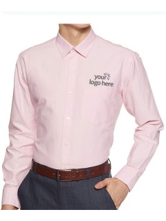 Men's Economy Long Sleeve Office Shirt Pink