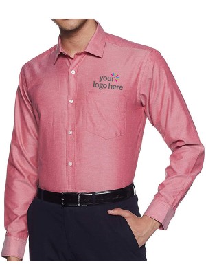 Men's Economy Long Sleeve Office Shirt Light Red