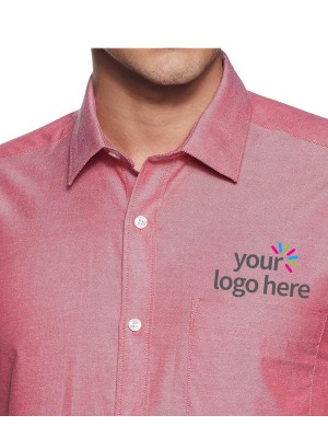 Men's Economy Long Sleeve Office Shirt Light Red