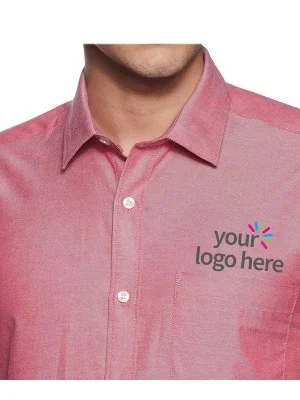 Men's Economy Long Sleeve Office Shirt Light Red