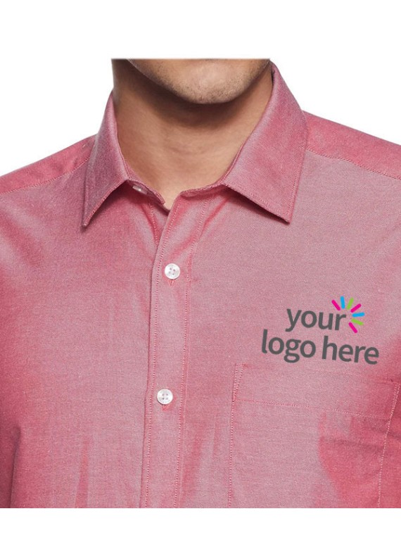 Men's Economy Long Sleeve Office Shirt Light Red