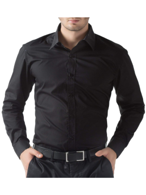 OfficeElite Men’s Customized Black Shirt
