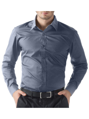 OfficeElite Men’s Customized Grey Shirt