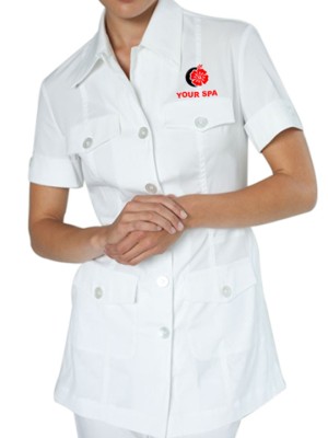 Nova White Spa Button Tunic