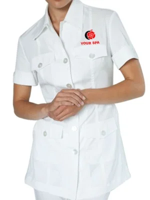 Nova White Spa Button Tunic