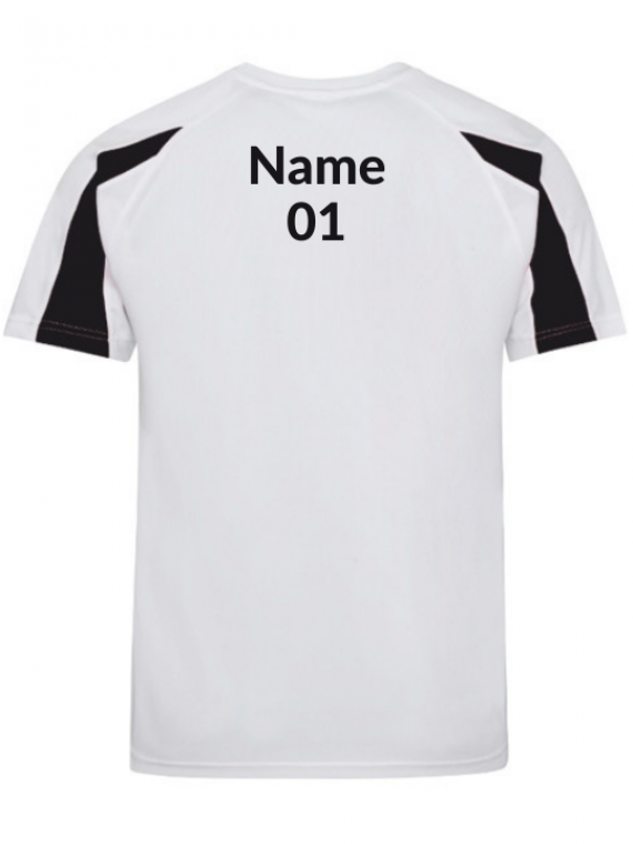 Personalized White Sport T-Shirt Shoulder Strip