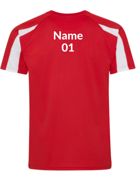 Personalized Red Sport T-Shirt Shoulder Strip