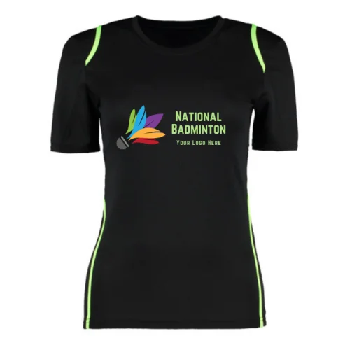 Women's Customized Sports Black T-Shirt
