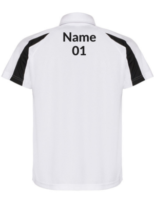 Unisex Polo Shoulder Striped Customized Sports T-Shirt White