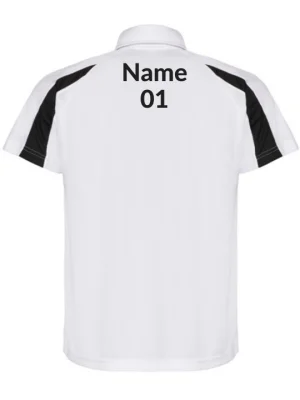 Unisex Polo Shoulder Striped Customized Sports T-Shirt White